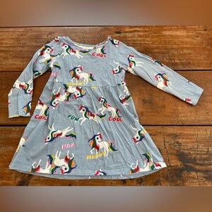 H&M Kids Dress with Unicorn Print (Blue/Gray) - Size 6